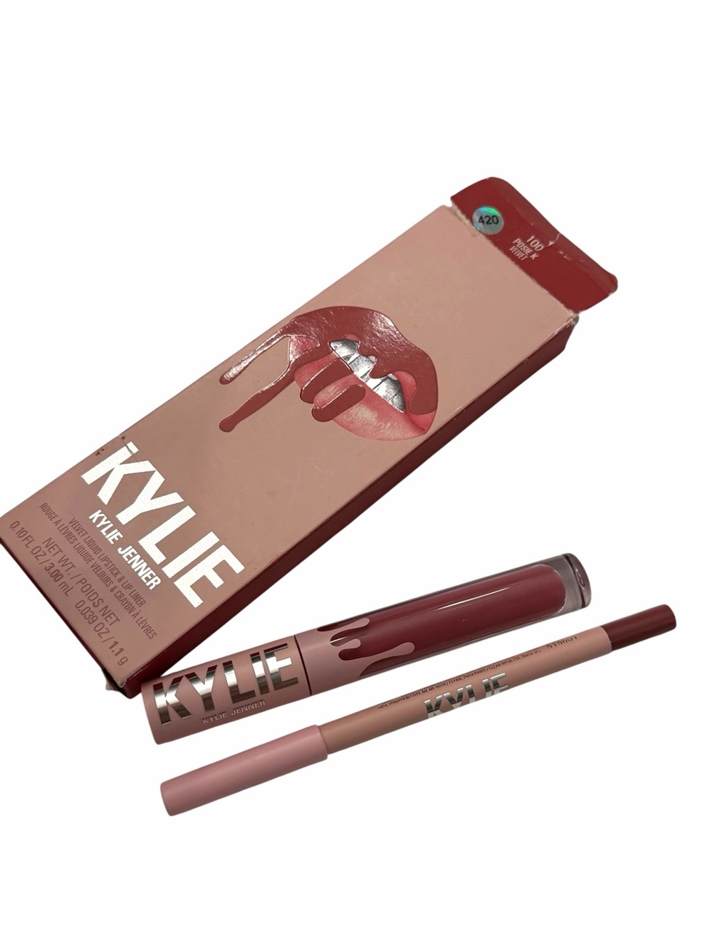 Kylie Matte Lip Kit Lipstick & Lip Liner #100 Posie K Velvet Full Size Lip Kit